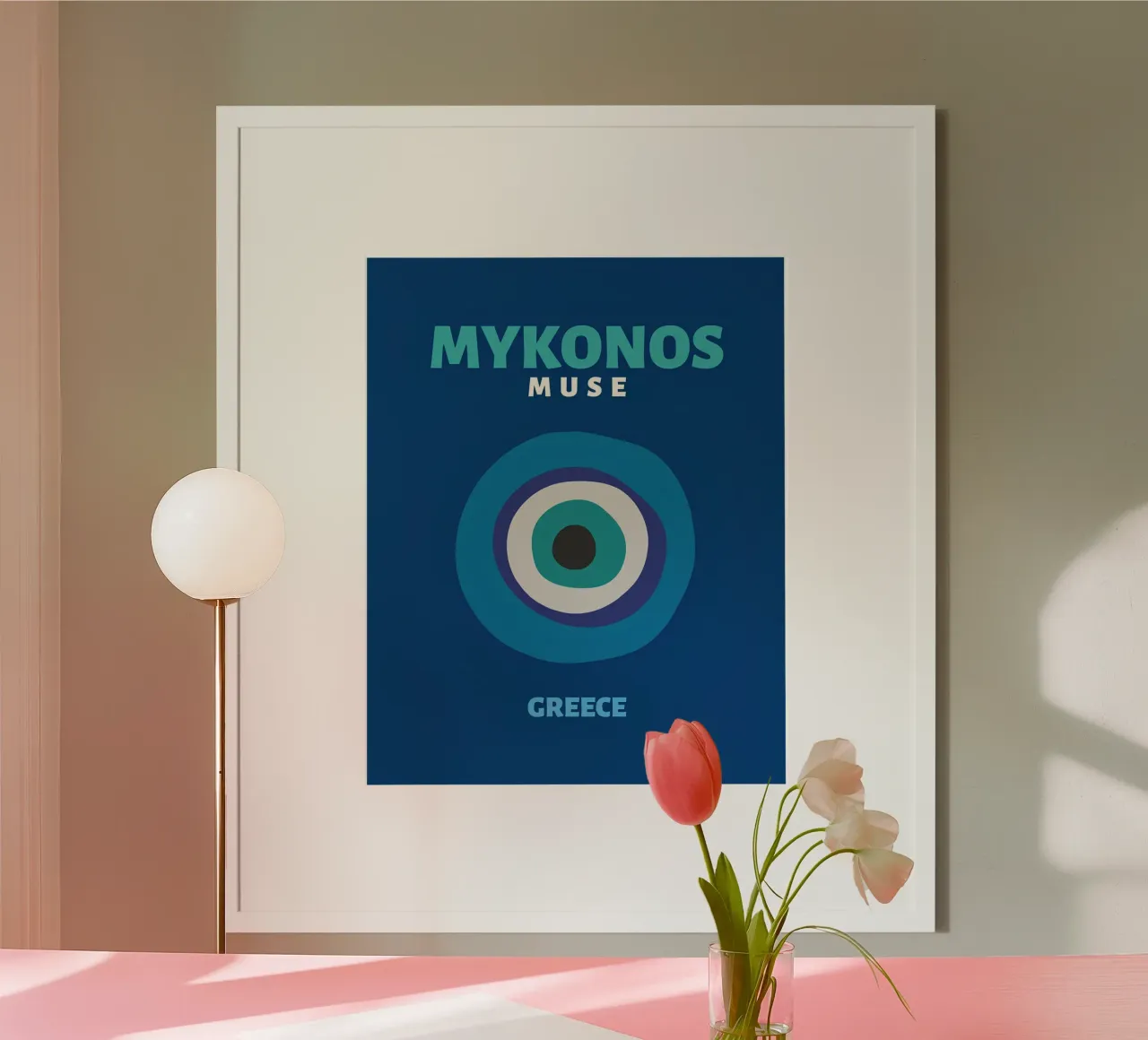 Mykonos Muse: Malocchio, viaggi in Grecia e arte Boho Chic poster da NorwesClub
