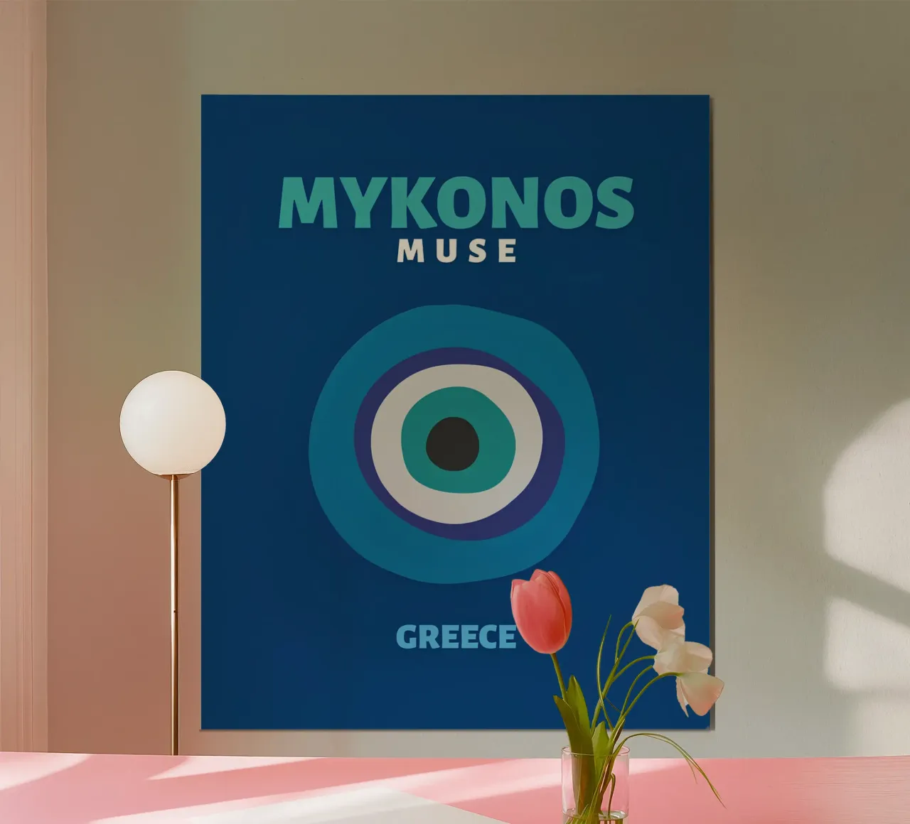 Mykonos Muse: Malocchio, viaggi in Grecia e arte Boho Chic poster da NorwesClub