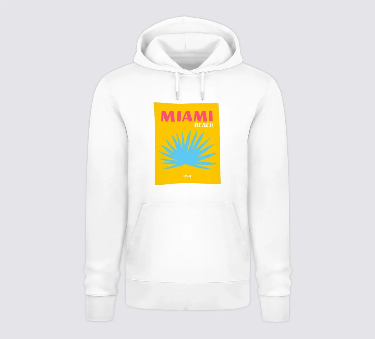 Miami Beach Vibes: Palma retrò, poster di viaggio pop art felpa con cappuccio da NorwesClub