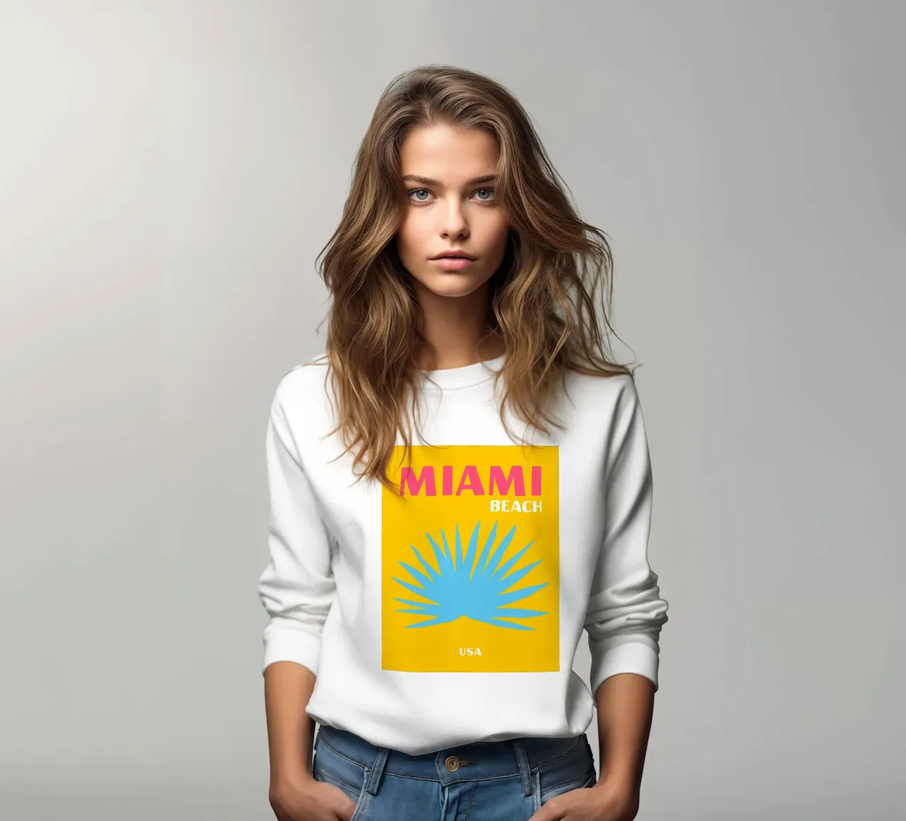 Miami Beach Vibes: Palma retrò, poster di viaggio pop art felpa da NorwesClub