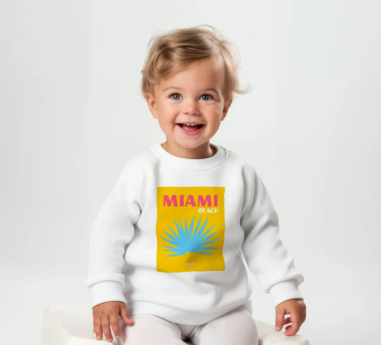 Miami Beach Vibes: Retro Palm, Póster de viaje Pop Art sudadera de bebé de NorwesClub