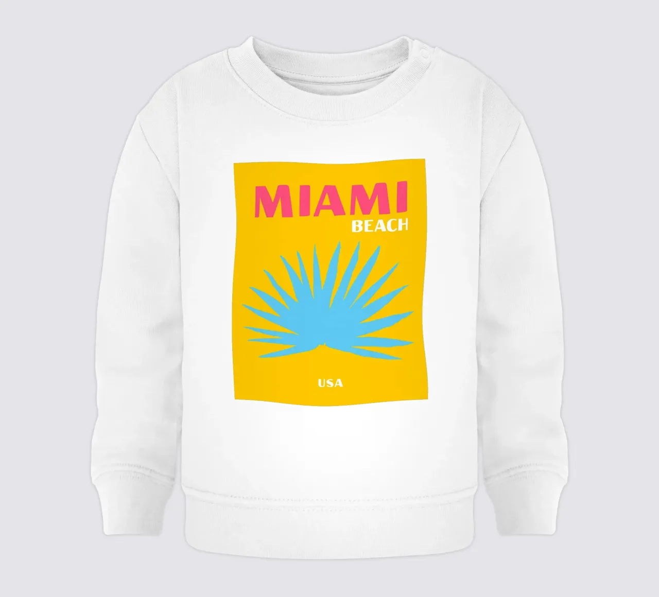 Miami Beach Vibes: Retro Palm, Póster de viaje Pop Art sudadera de bebé de NorwesClub