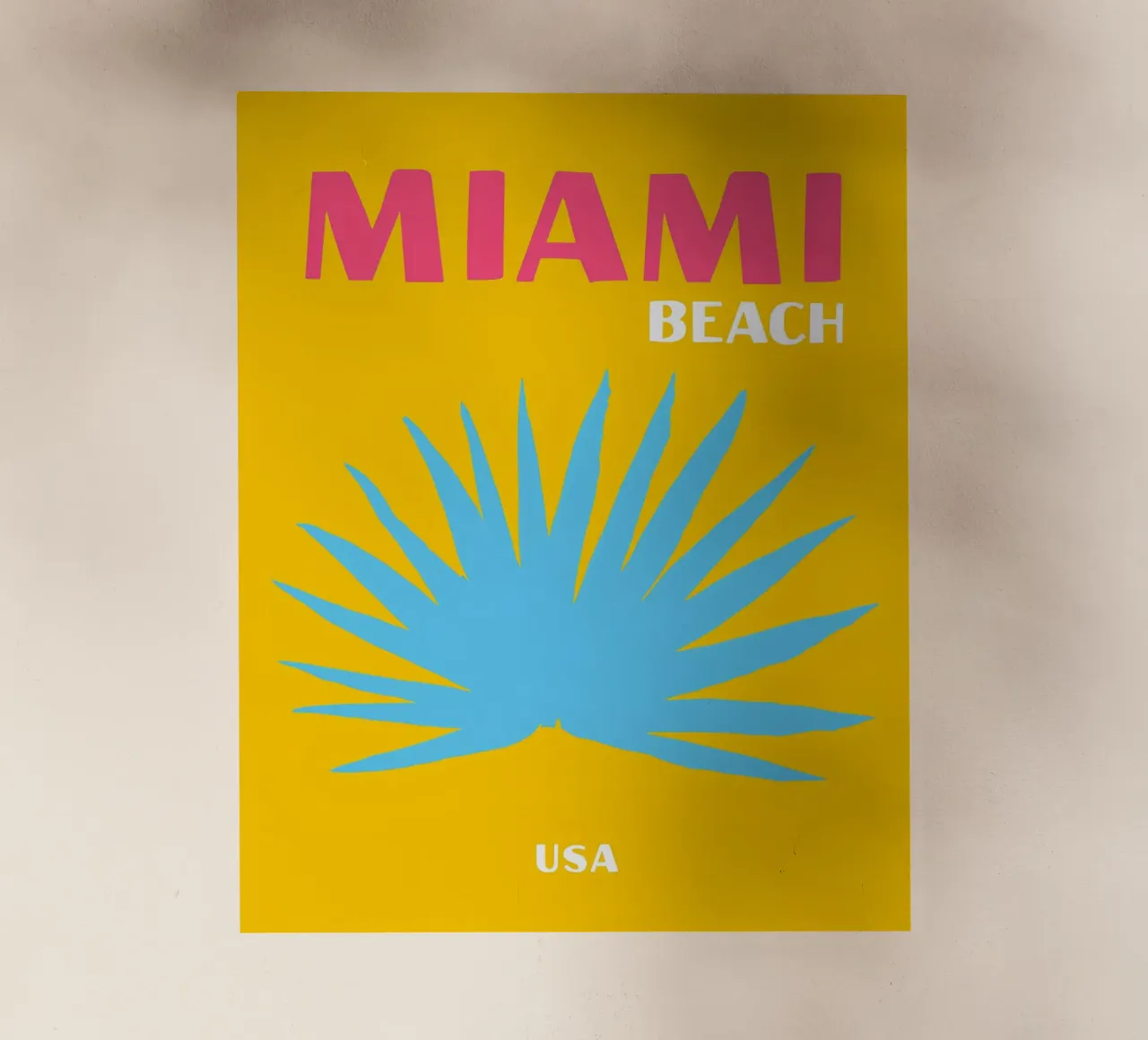 Miami Beach Vibes: Palma retrò, poster di viaggio pop art pellicola backlit da NorwesClub