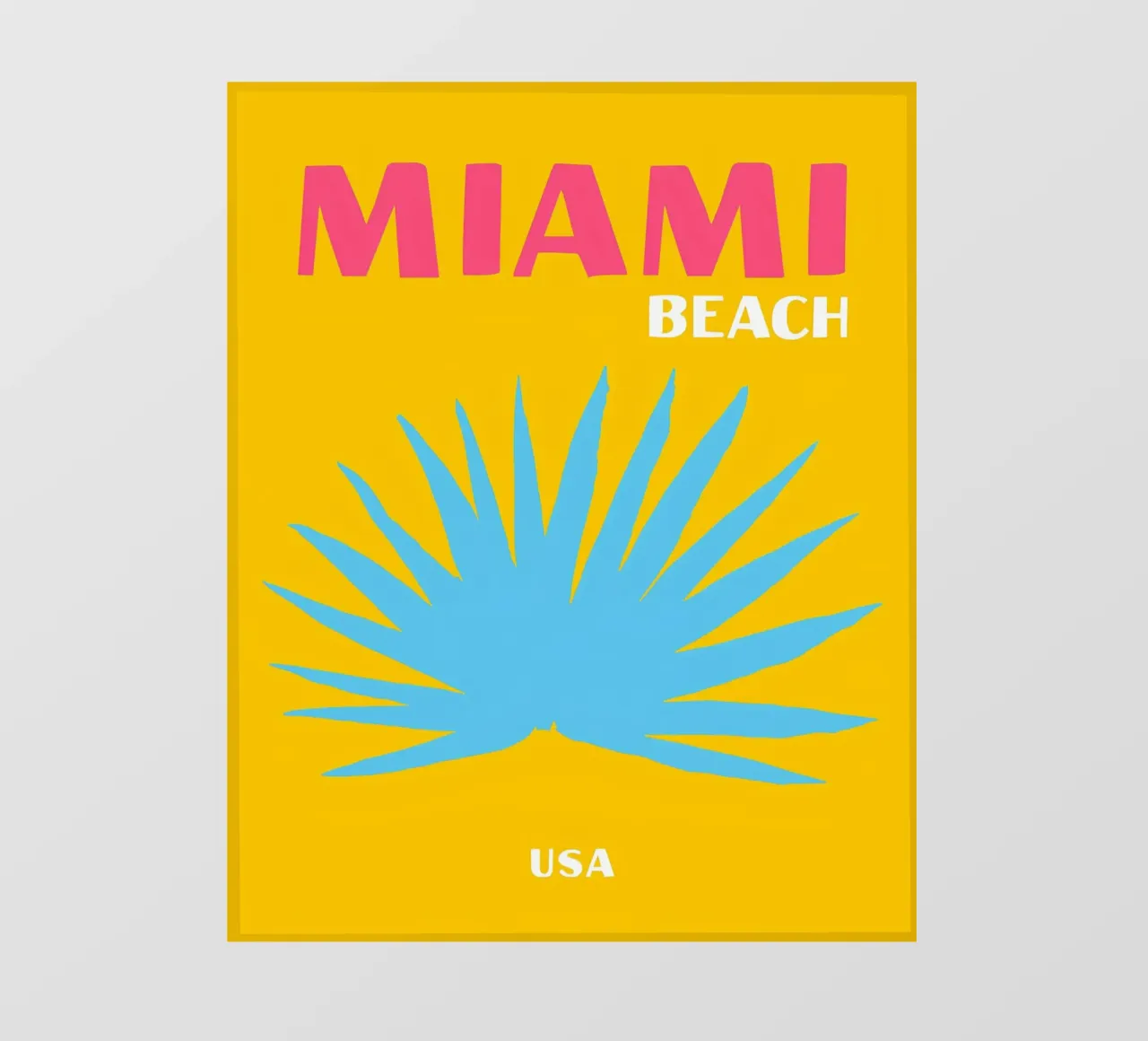 Miami Beach Vibes: Palma retrò, poster di viaggio pop art telo in pvc da NorwesClub