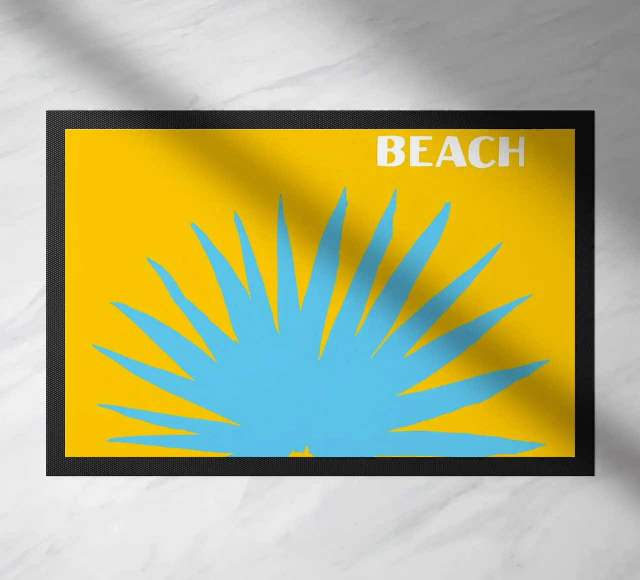 Miami Beach Vibes: Palma retrò, poster di viaggio pop art zerbino da NorwesClub