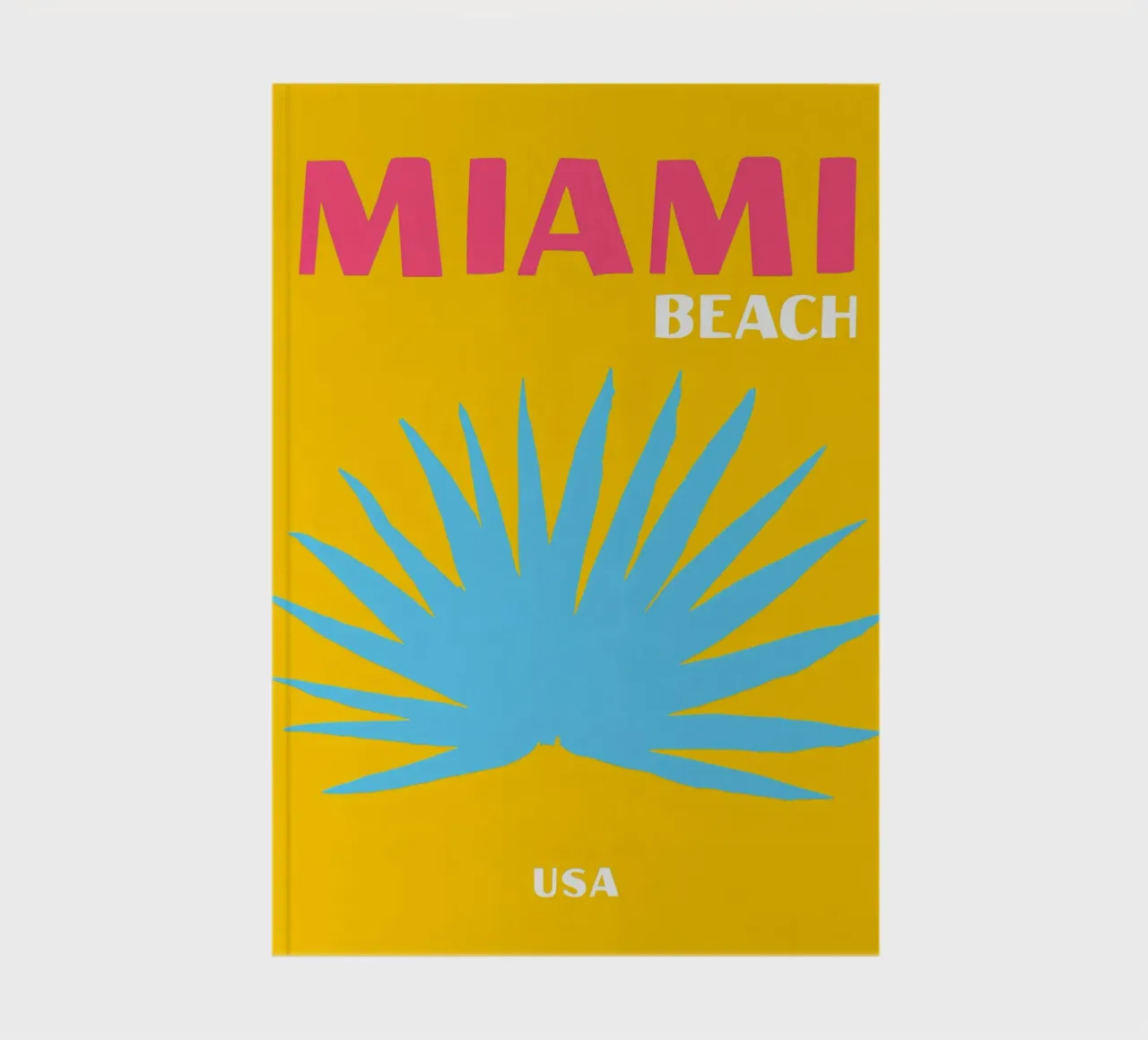 Miami Beach Vibes: Palma retrò, poster di viaggio pop art diario da NorwesClub