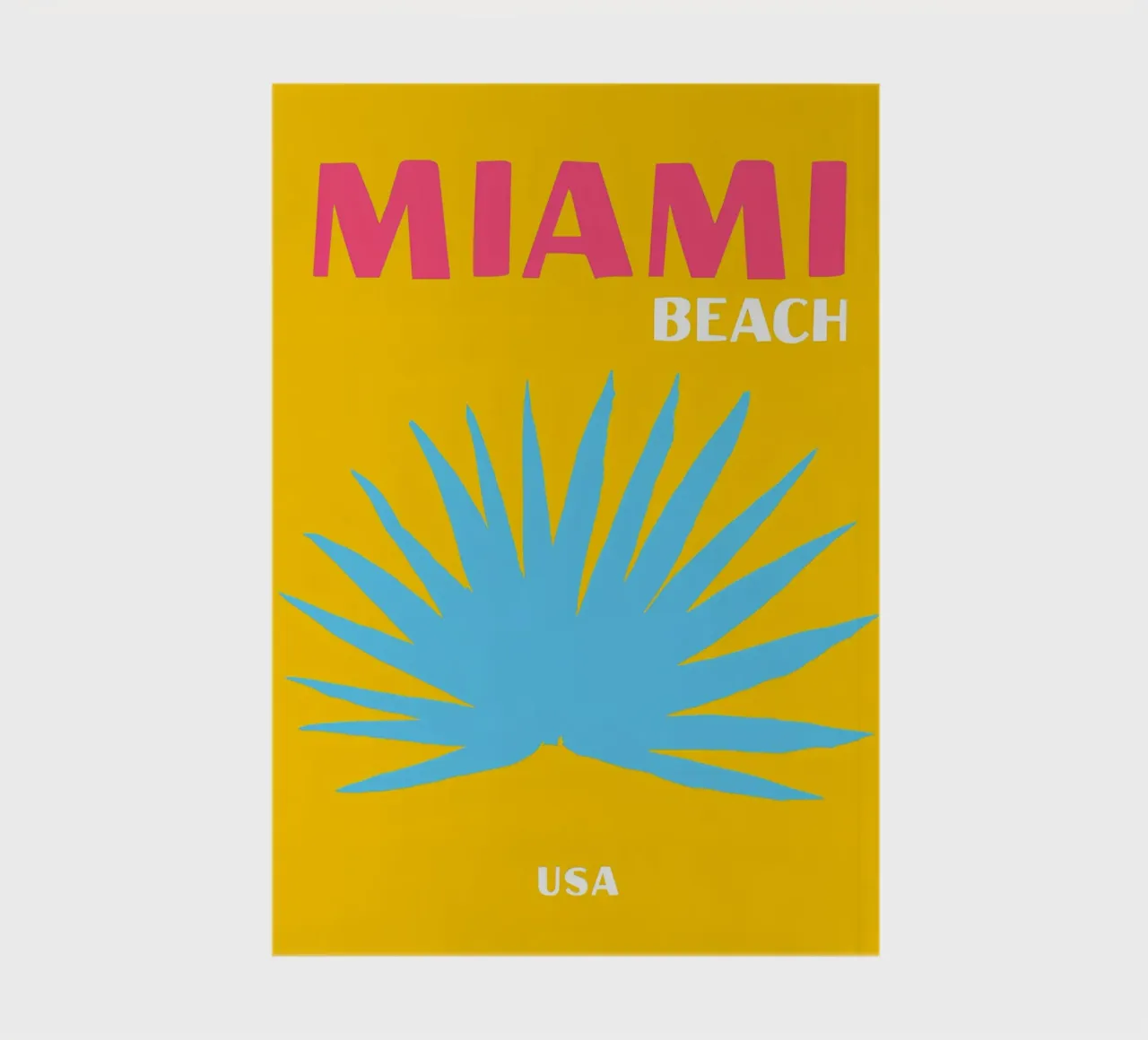 Miami Beach Vibes: Palma retrò, poster di viaggio pop art diario da NorwesClub