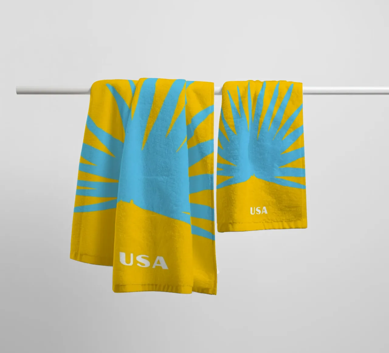 Miami Beach Vibes: Retro Palm, Pop Art Reisposter badhanddoek van NorwesClub