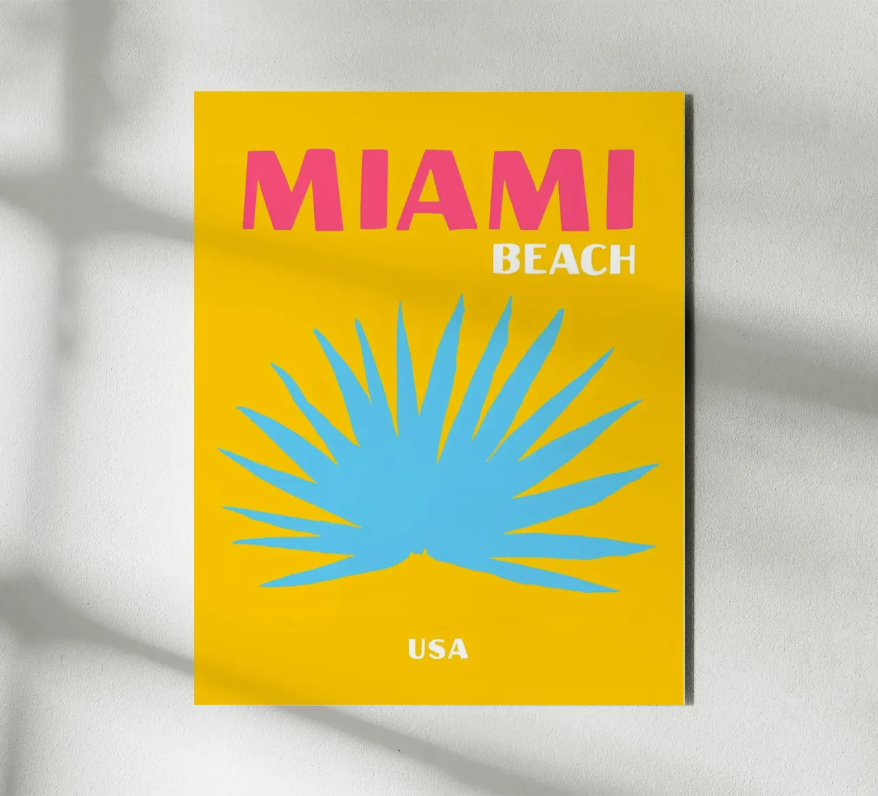 Miami Beach Vibes: Palma retrò, poster di viaggio pop art pannello forex da NorwesClub