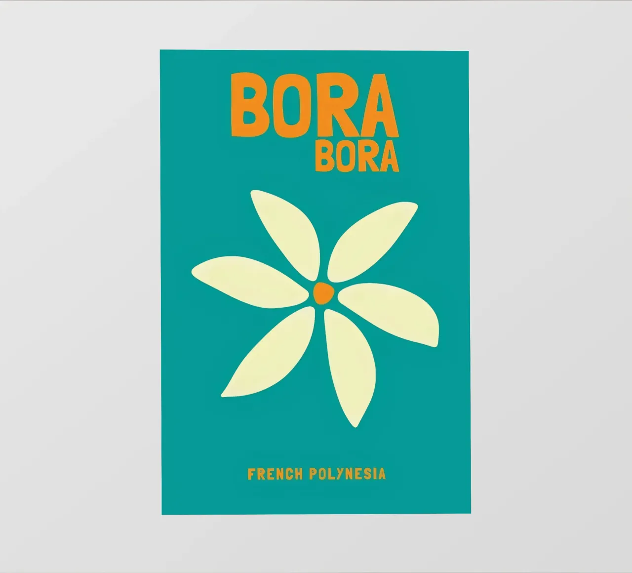 Bora Bora Bliss: Fiore retrò, arte di viaggio in Polinesia Francese telo in pvc da NorwesClub