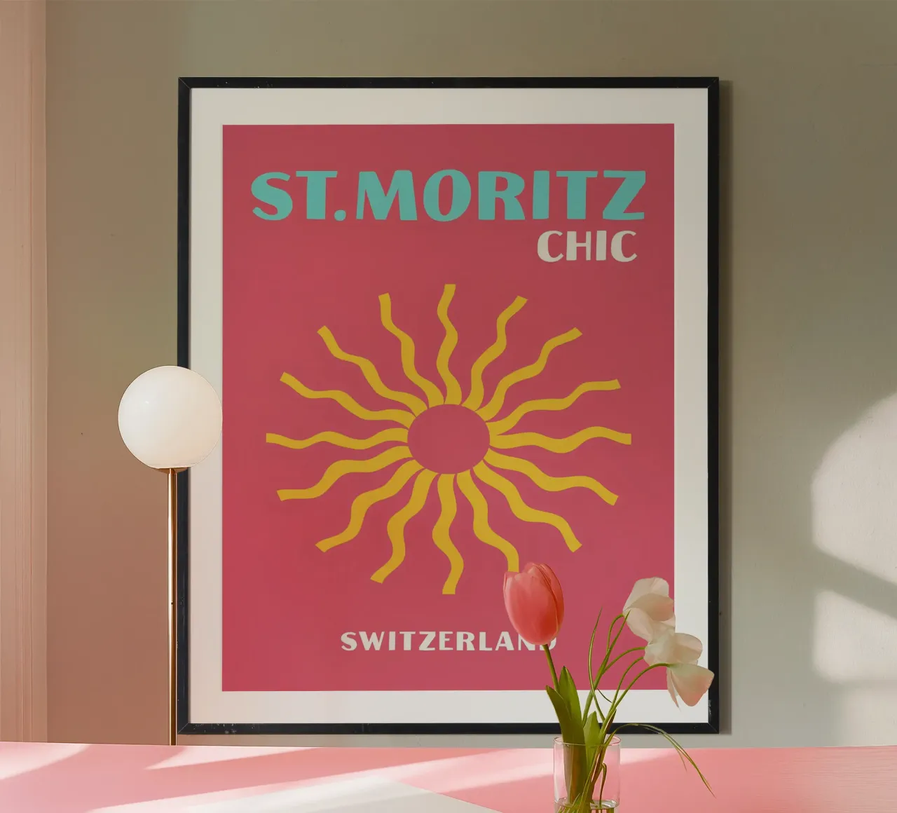 St. Moritz Chic: Sole retrò, viaggi in Svizzera e Pop Art poster da NorwesClub