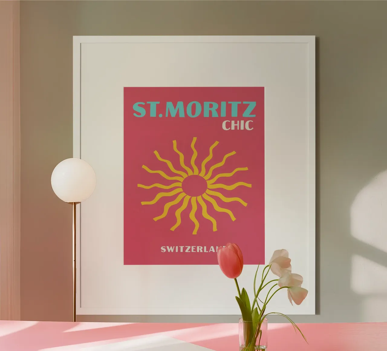 St. Moritz Chic: Sole retrò, viaggi in Svizzera e Pop Art poster da NorwesClub