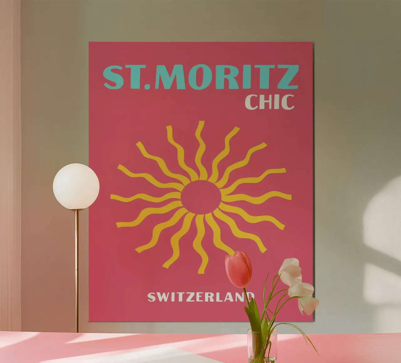 St. Moritz Chic: Sole retrò, viaggi in Svizzera e Pop Art poster da NorwesClub