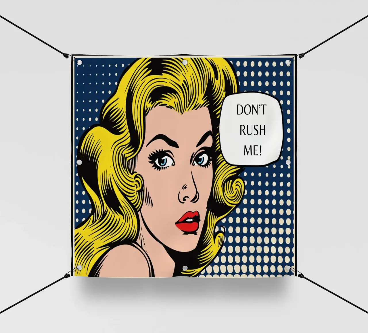 Retro Pop: "Non abbiate fretta di me! Stampa a fumetti telo in pvc da NorwesClub