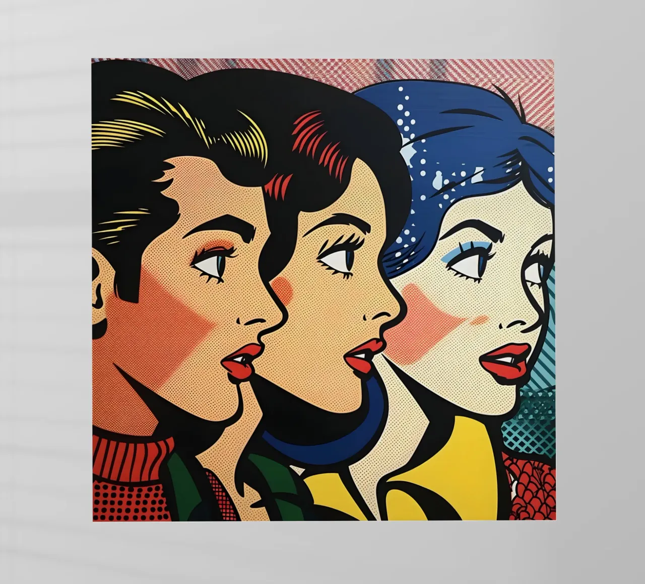 Trio Lichtenstein: Volti della Pop Art, stampa retrò a fumetti pellicola backlit da NorwesClub