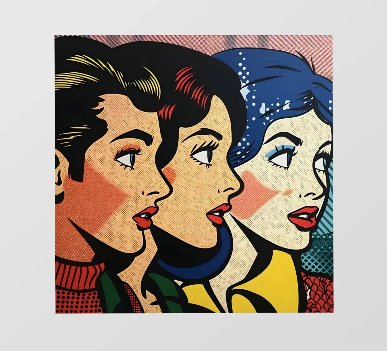 Trio Lichtenstein: Volti della Pop Art, stampa retrò a fumetti pellicola backlit da NorwesClub