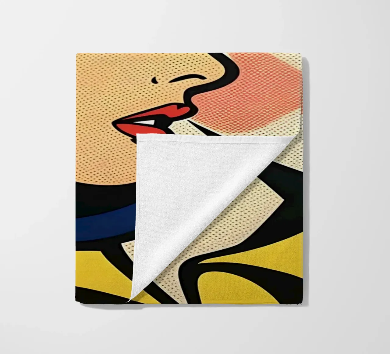 Lichtenstein Trio: Pop Art Faces, Retro Comic Book Print beach towel by NorwesClub