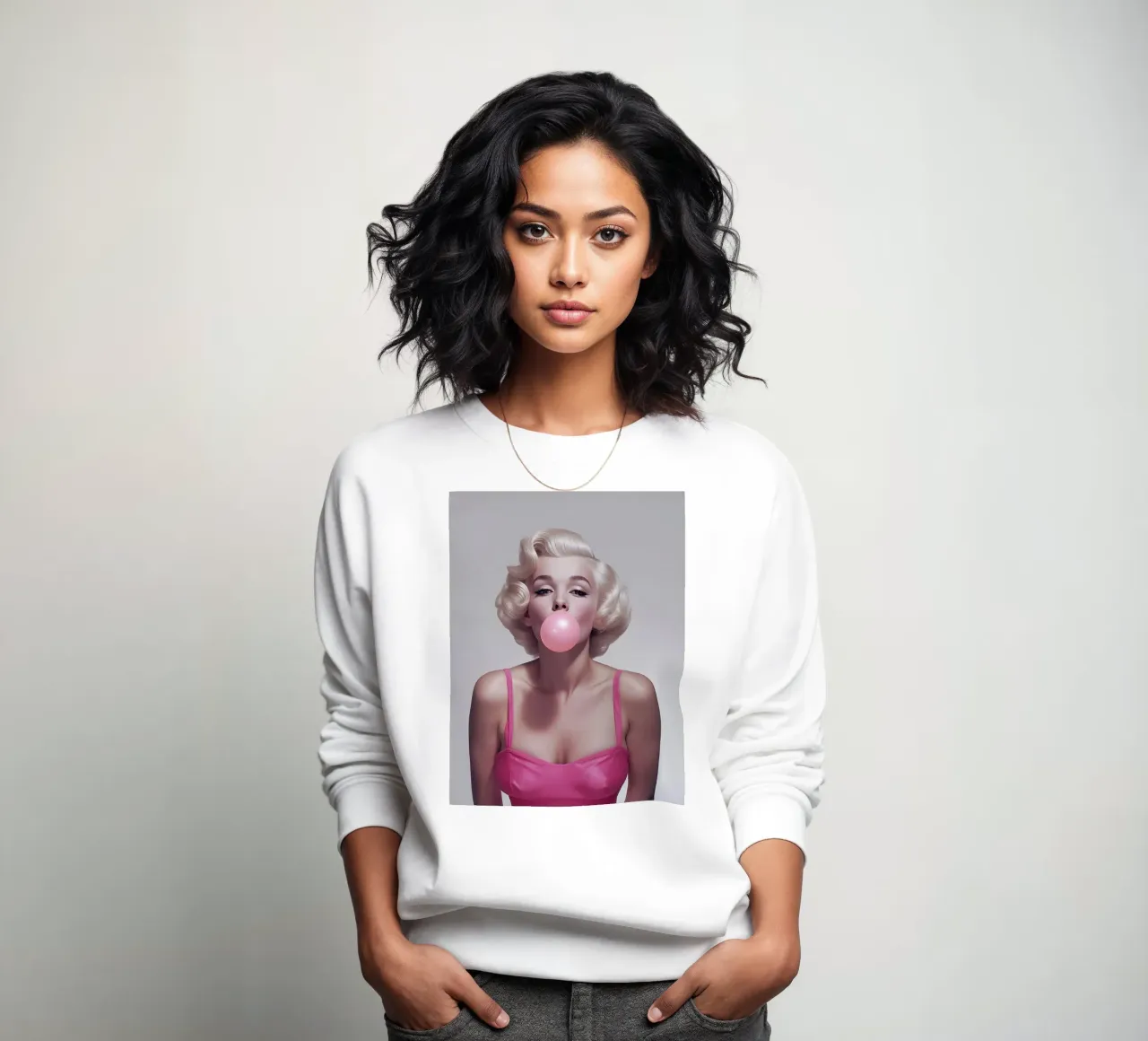 Marilyn Pop: Bubblegum Glamour, Iconic Portrait Art Print sudadera de NorwesClub