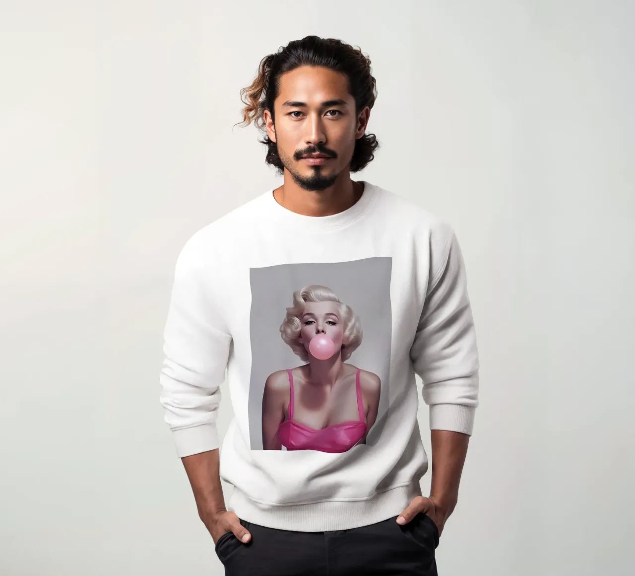 Marilyn Pop: Bubblegum Glamour, Iconic Portrait Art Print sudadera de NorwesClub