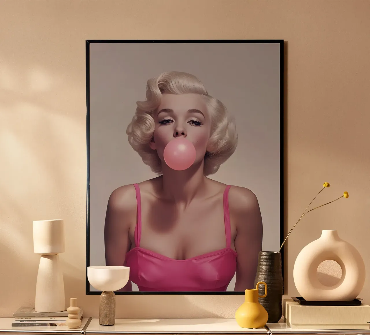 Marilyn Pop: Bubblegum Glamour, Iconic Portrait Art Print poster de NorwesClub