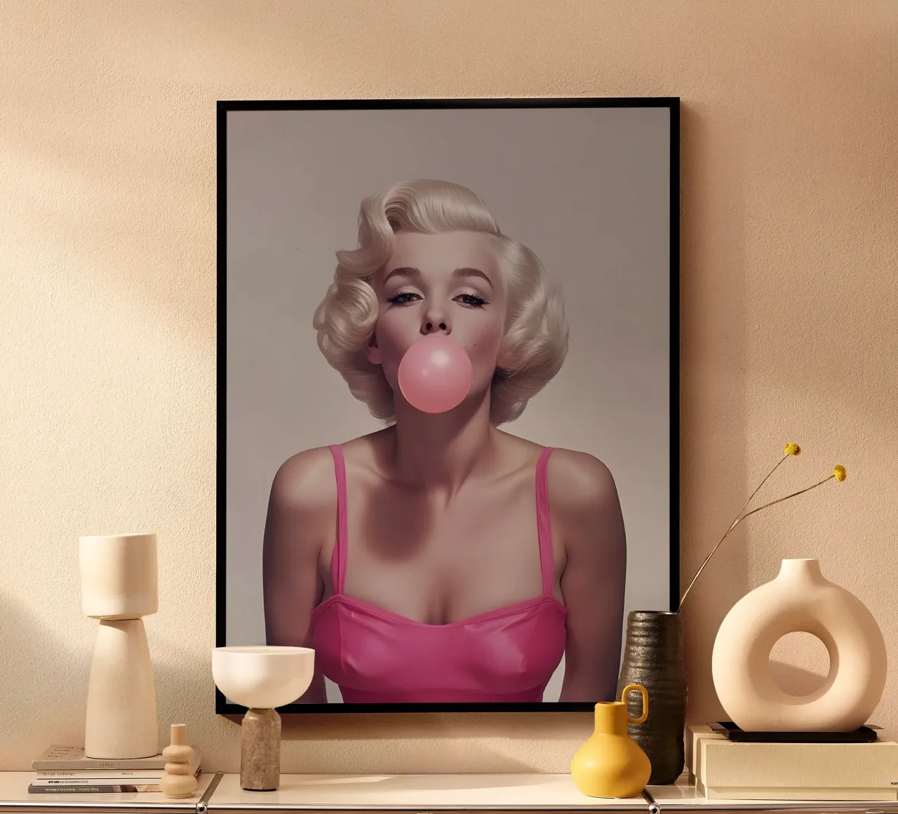 Marilyn Pop: Bubblegum Glamour, Iconic Portrait Art Print poster de NorwesClub