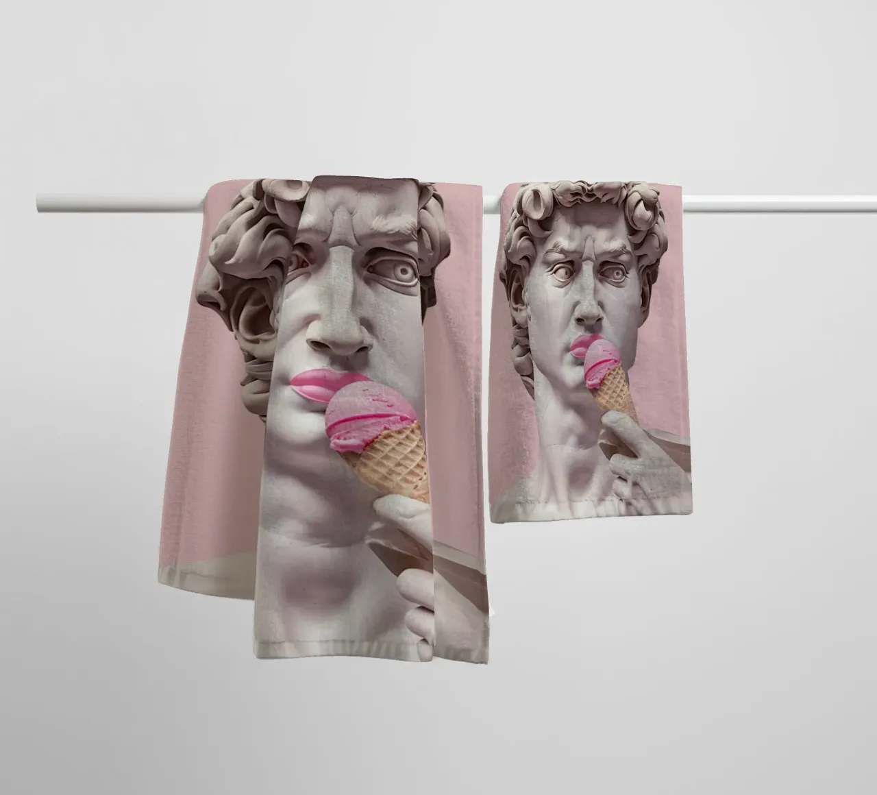 David's Delight: Pop Art Sculpture, Ice Cream & Renaissance towel by NorwesClub