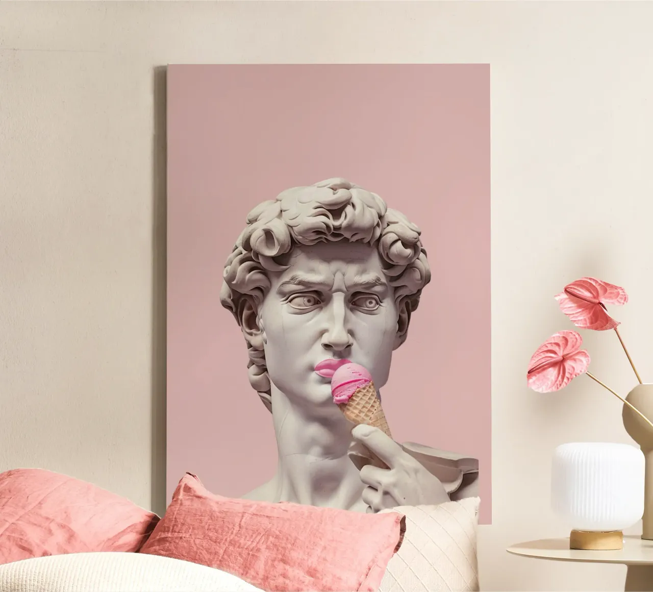 Davids Genot: Pop Art beeldhouwkunst, ijs & renaissance canvas met Baklijst van NorwesClub