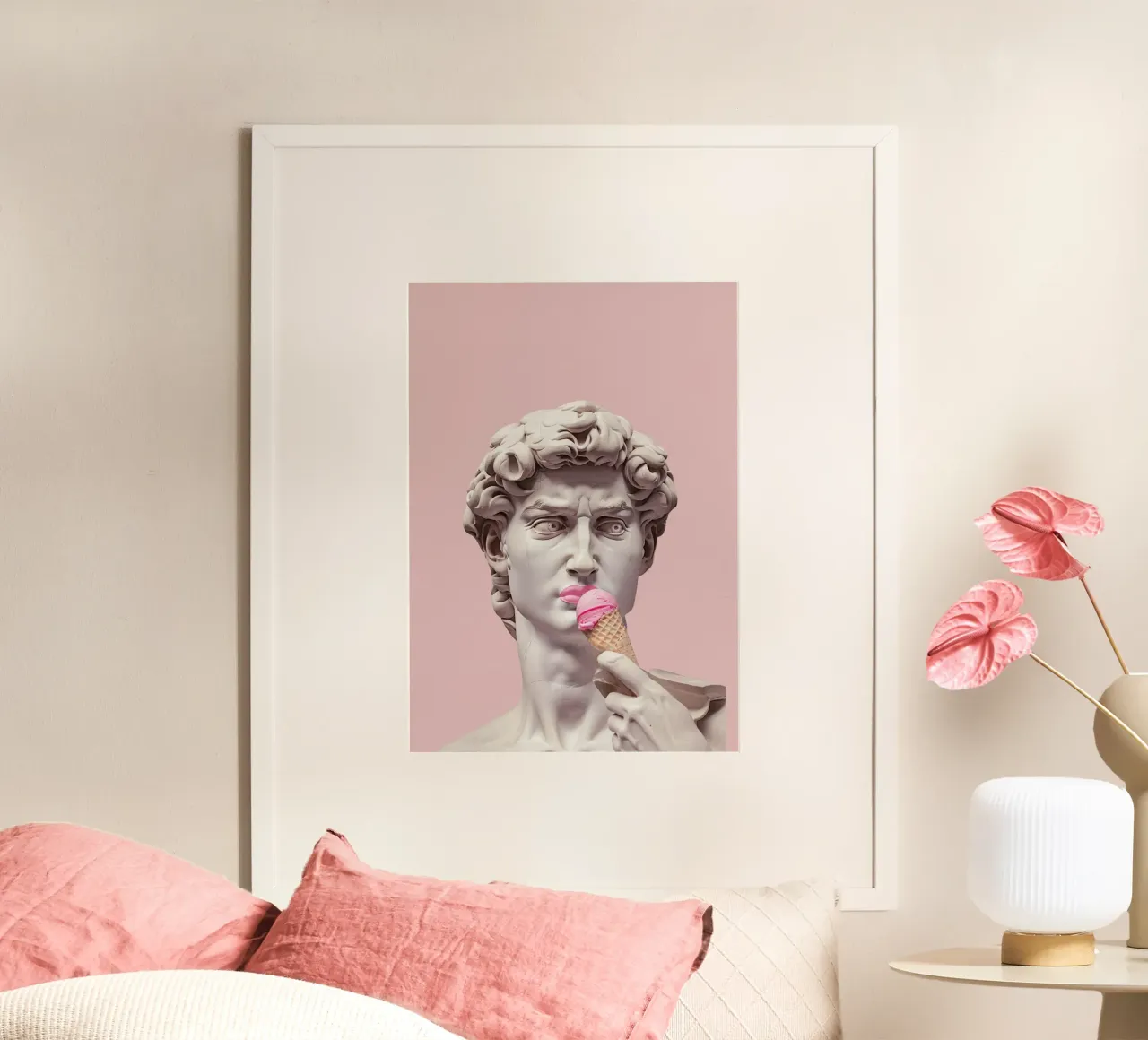 Davids Genot: Pop Art beeldhouwkunst, ijs & renaissance poster van NorwesClub