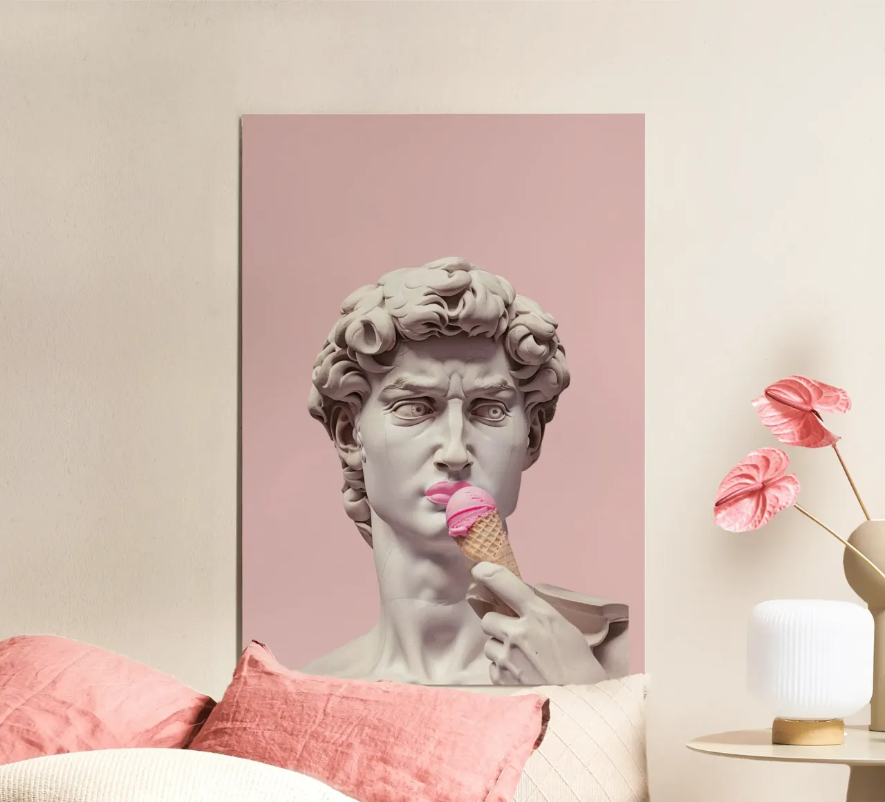 Davids Genot: Pop Art beeldhouwkunst, ijs & renaissance poster van NorwesClub