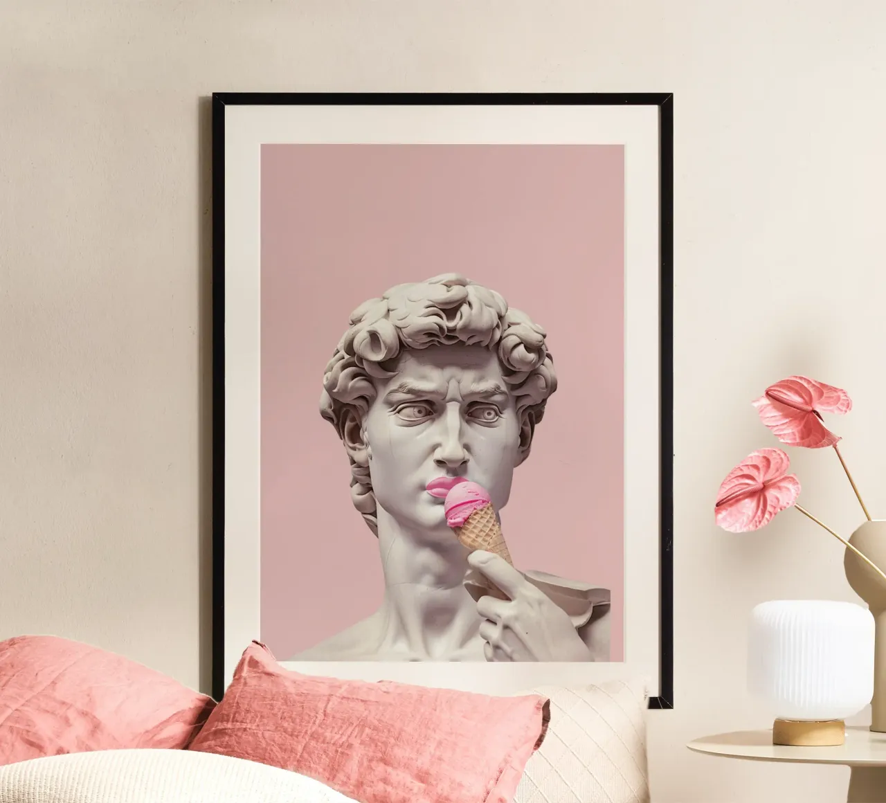 Davids Genot: Pop Art beeldhouwkunst, ijs & renaissance poster van NorwesClub