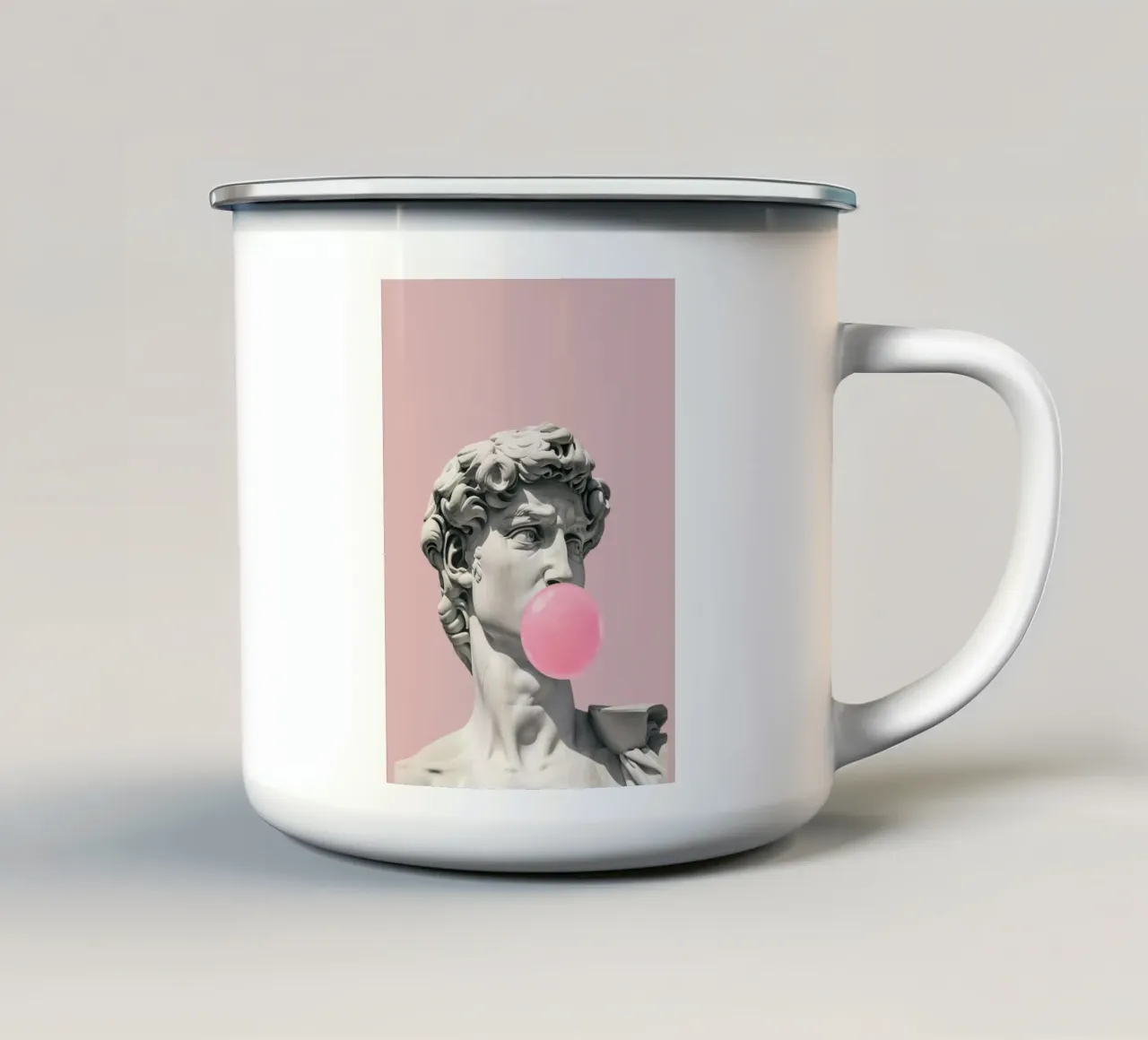 La bolla di David: Scultura Pop Art, gomma e tendenza rinascimentale tazza in smalto da NorwesClub