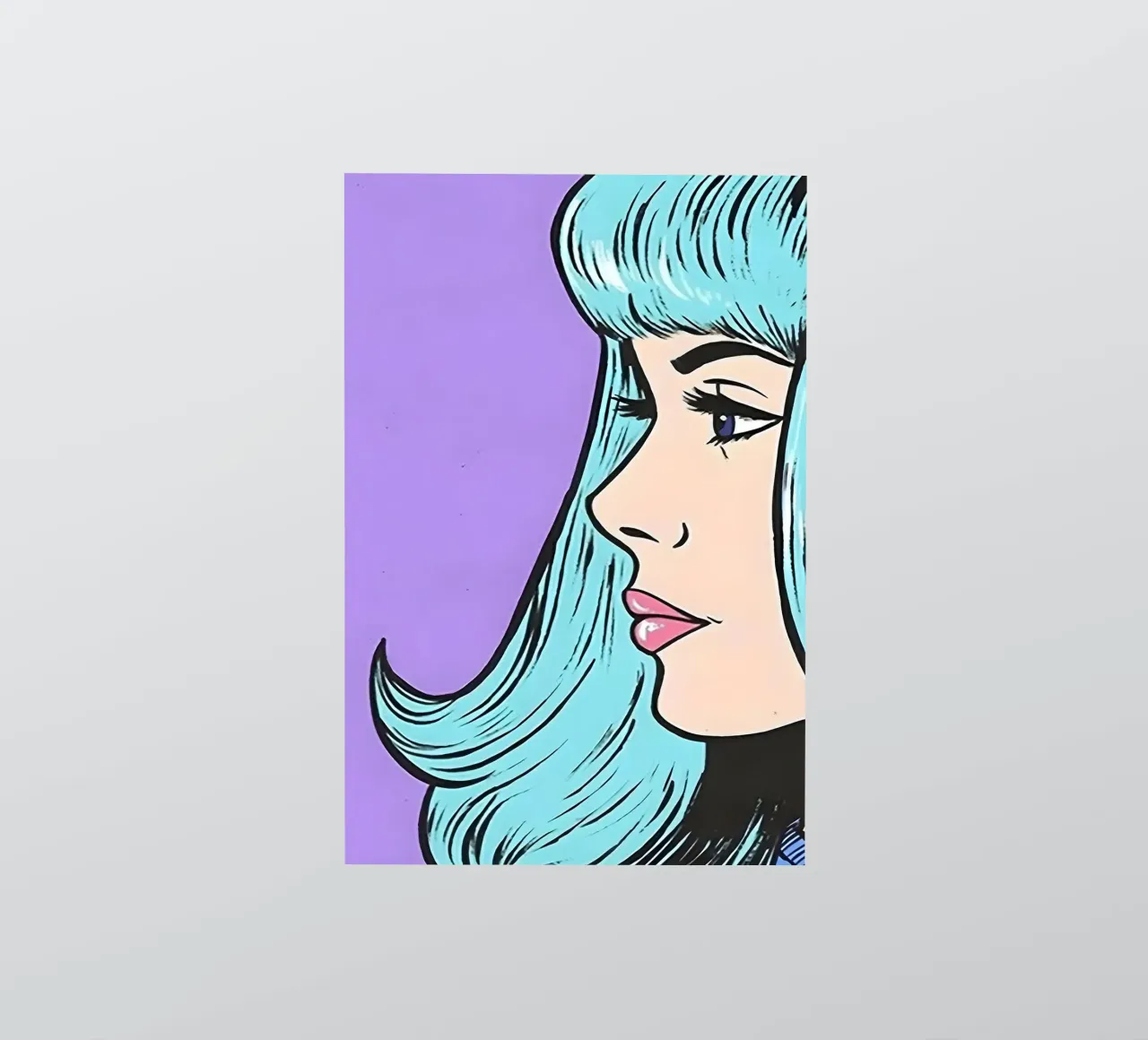 Blue Hair Pop: Retro Woman, Comic Book Portrait Art sticker by NorwesClub
