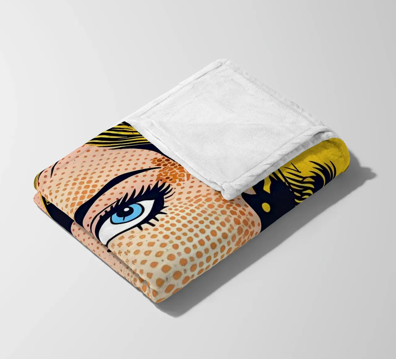 Lichtenstein Pop: "Don't Rush Me" Comic-Kunst, Gelb & Blau Fleecedecke von NorwesClub