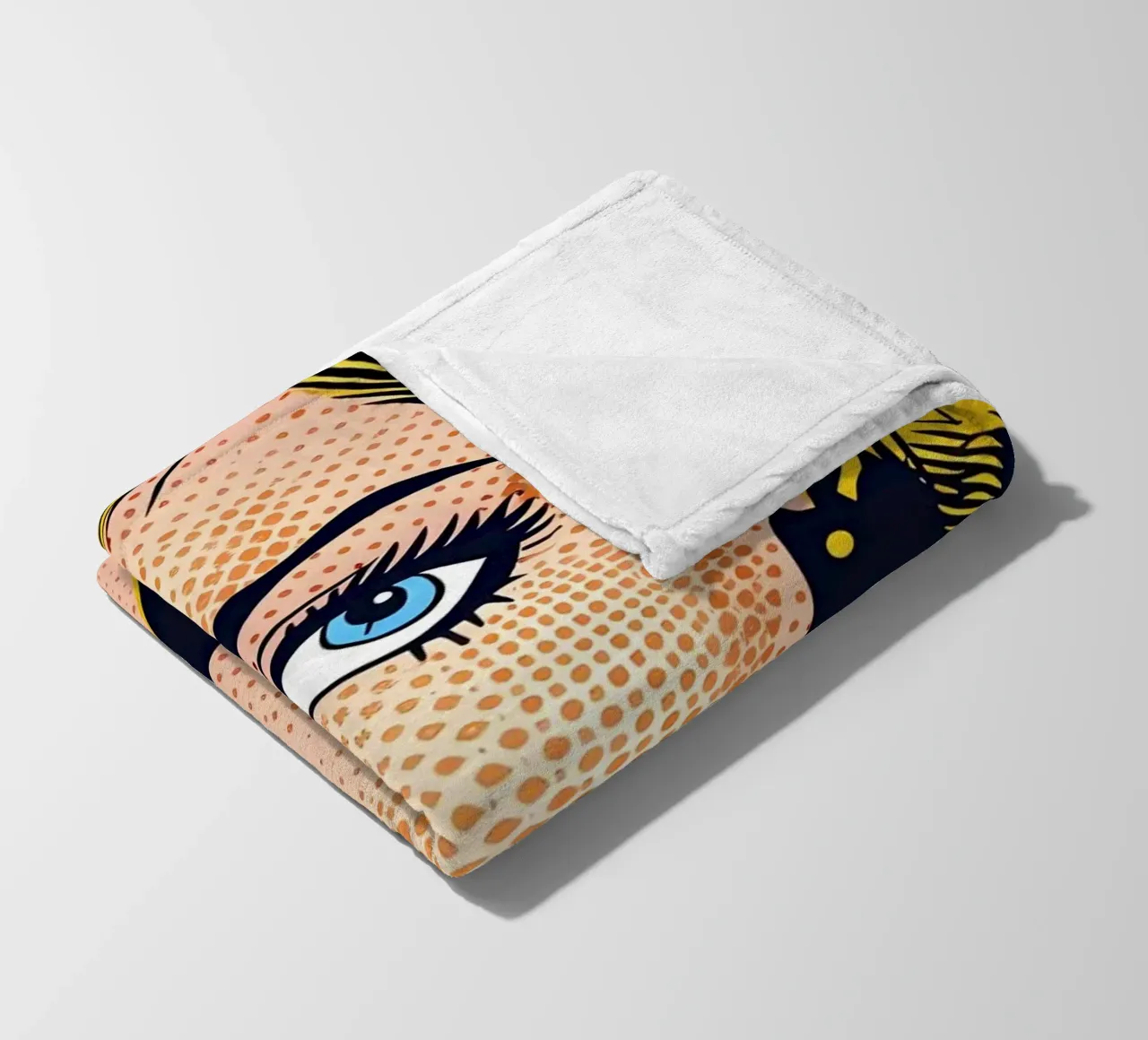 Lichtenstein Pop: "Don't Rush Me" Comic-Kunst, Gelb & Blau Fleecedecke von NorwesClub