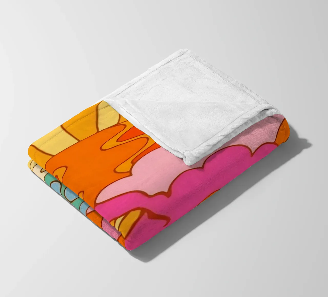 Groovy Zonsondergang: Psychedelisch landschap, Retro 70s Art Print fleecedeken van NorwesClub