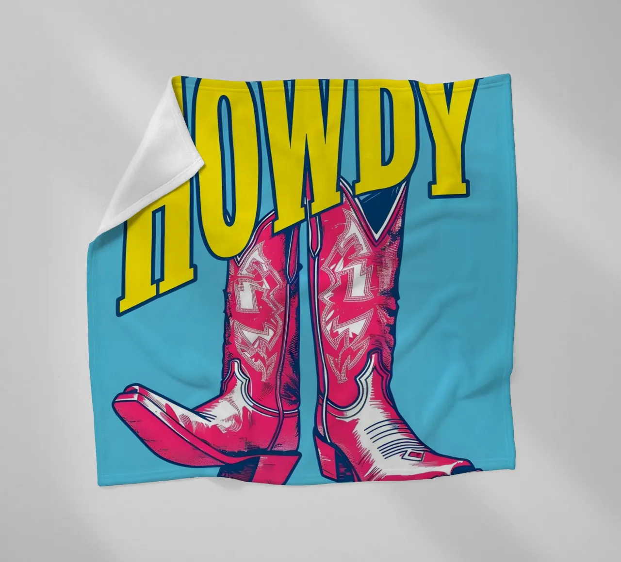 Howdy Boots: Pop Art occidentale, stampa retro Cowboy coperta in pile da NorwesClub