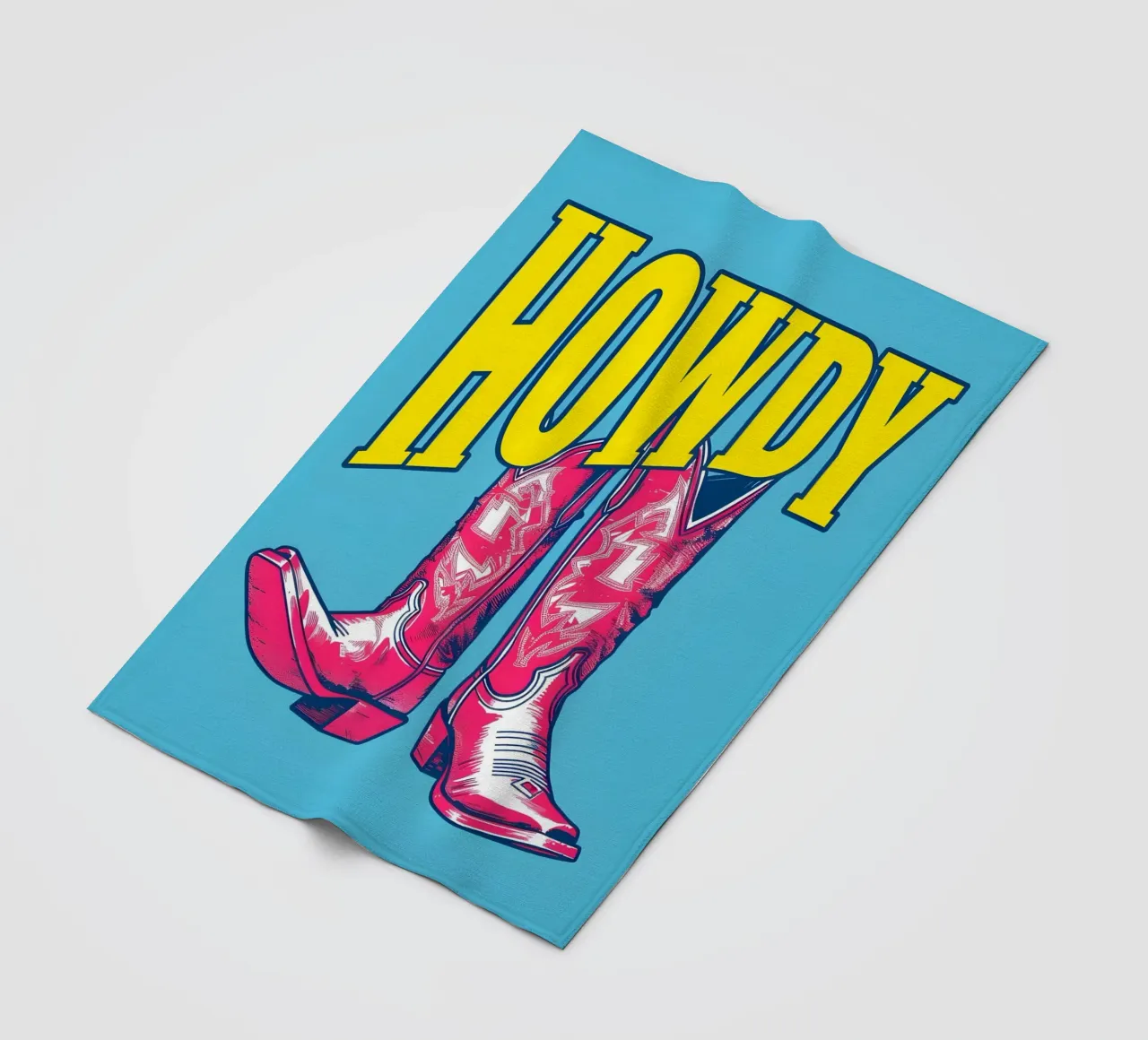 Howdy Boots: Pop Art occidentale, stampa retro Cowboy coperta in pile da NorwesClub