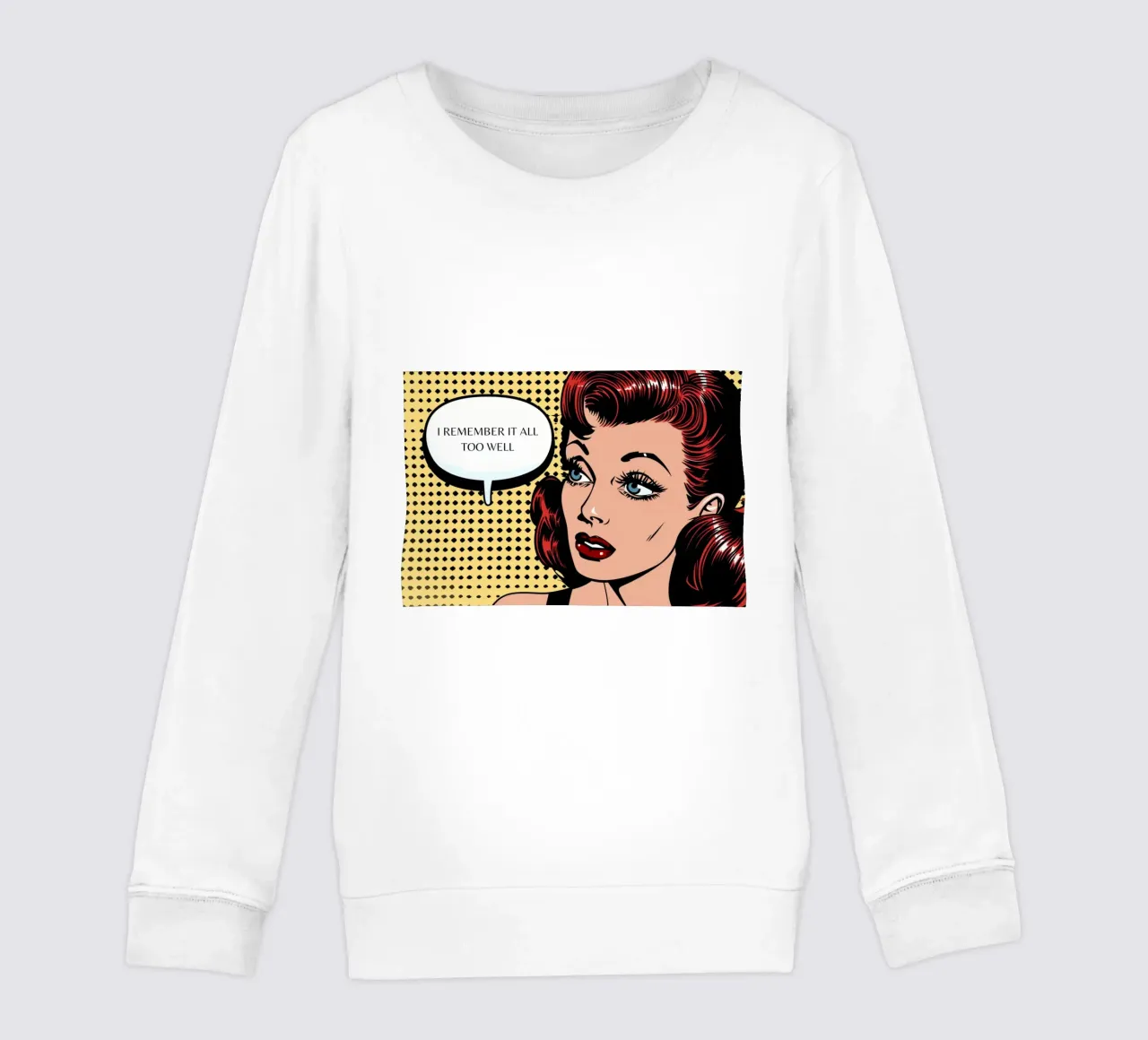 Retro Pop: "I Remember It All Too Well" Comic Art kids sweatshirt by NorwesClub