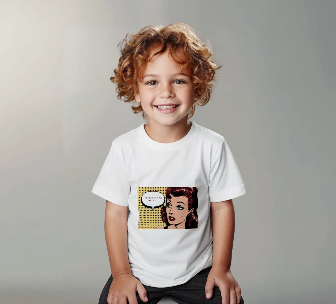Retro Pop: "I Remember It All Too Well" Comic Art kids t-shirt by NorwesClub