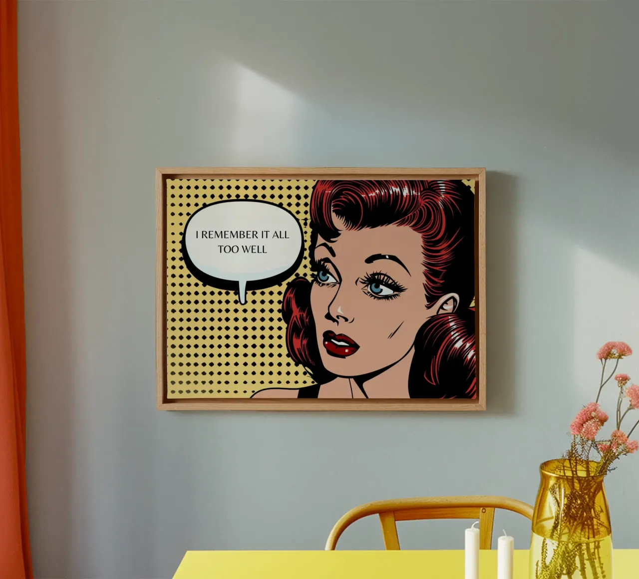 Retro Pop: "I Remember It All Too Well" Comic Art canvas with Floater frame by NorwesClub