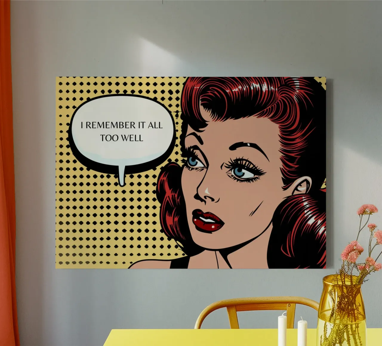 Retro Pop: "I Remember It All Too Well" Comic Art canvas with Floater frame by NorwesClub