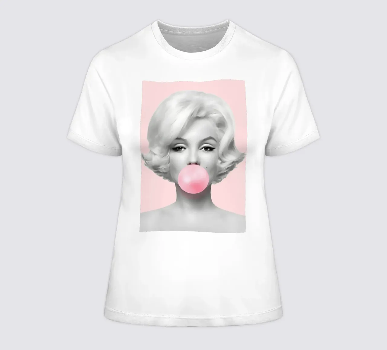 Marilyn Pop: Bubblegum Chic, Iconic Portrait & Retro Glamour women's fitted t-shirt by NorwesClub