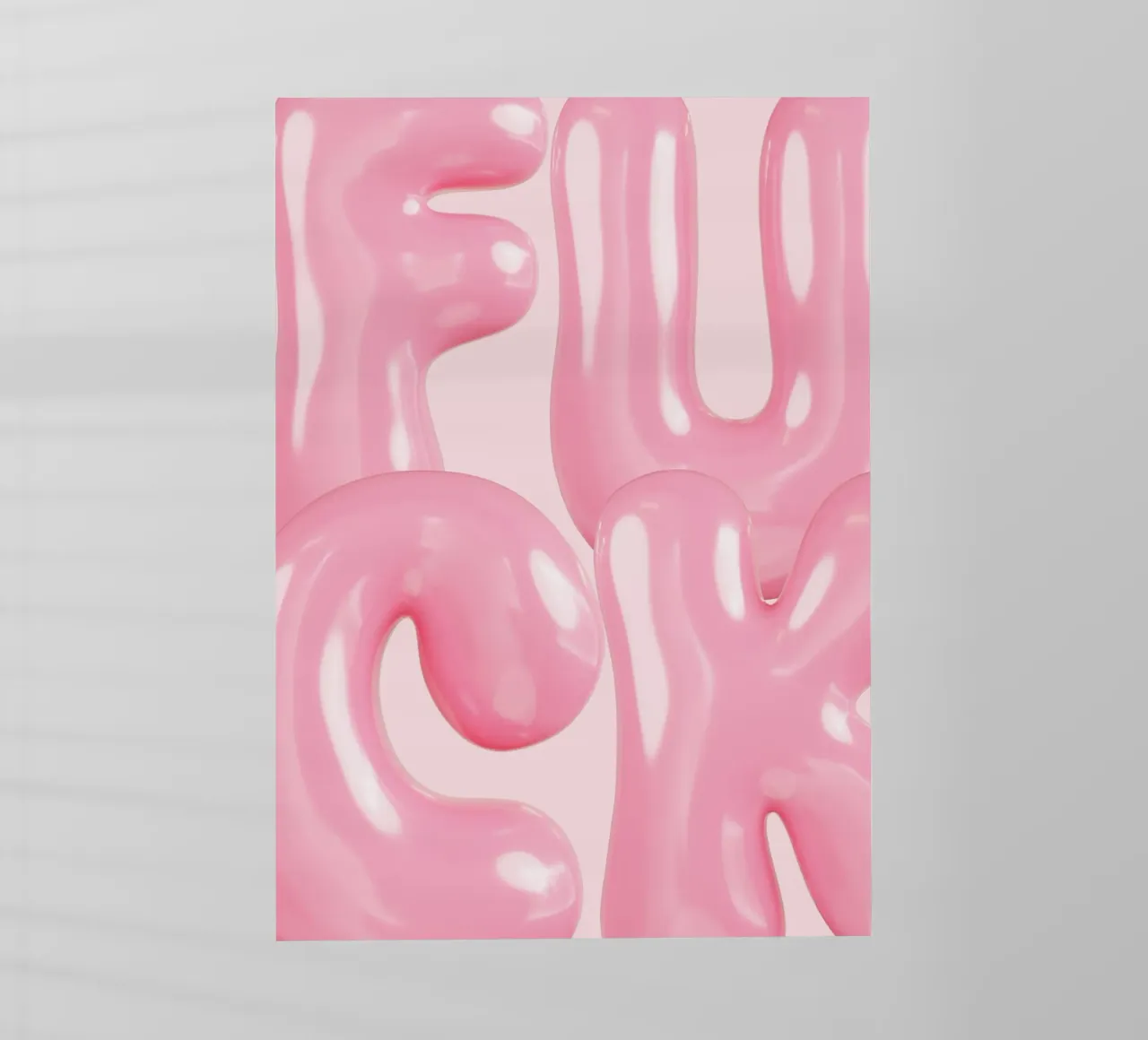 Pink Bubblegum "F***": Gedurfd statement, trendy pop-artprint backlit folie van NorwesClub