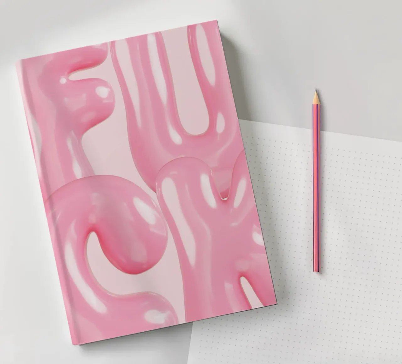 Pink Bubblegum "F***": Bold Statement, Trendy Pop Art Print notebook by NorwesClub