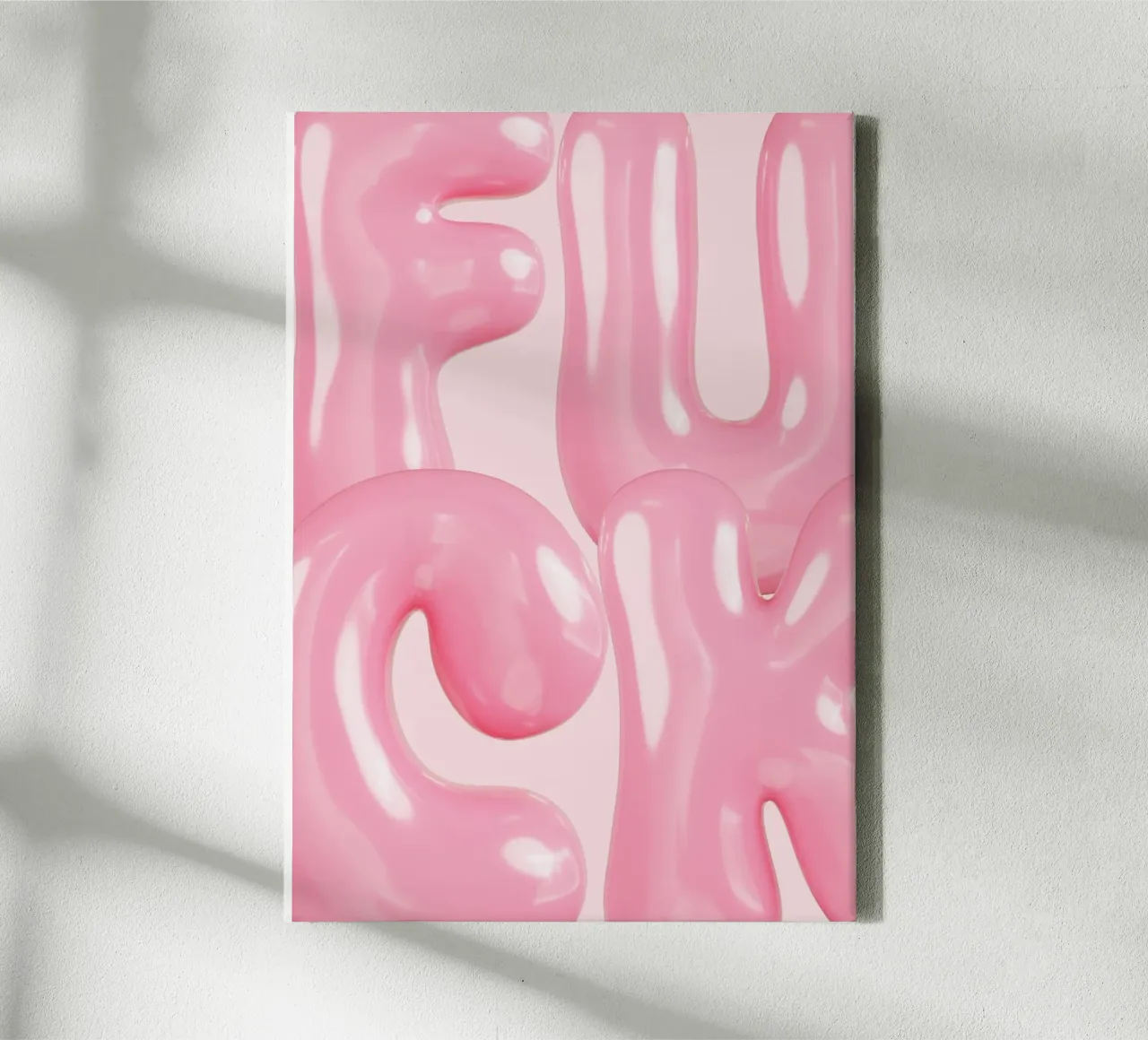Rosa Bubblegum "F***": Kühnes Statement, trendiger Pop-Art-Druck Leinwand von NorwesClub