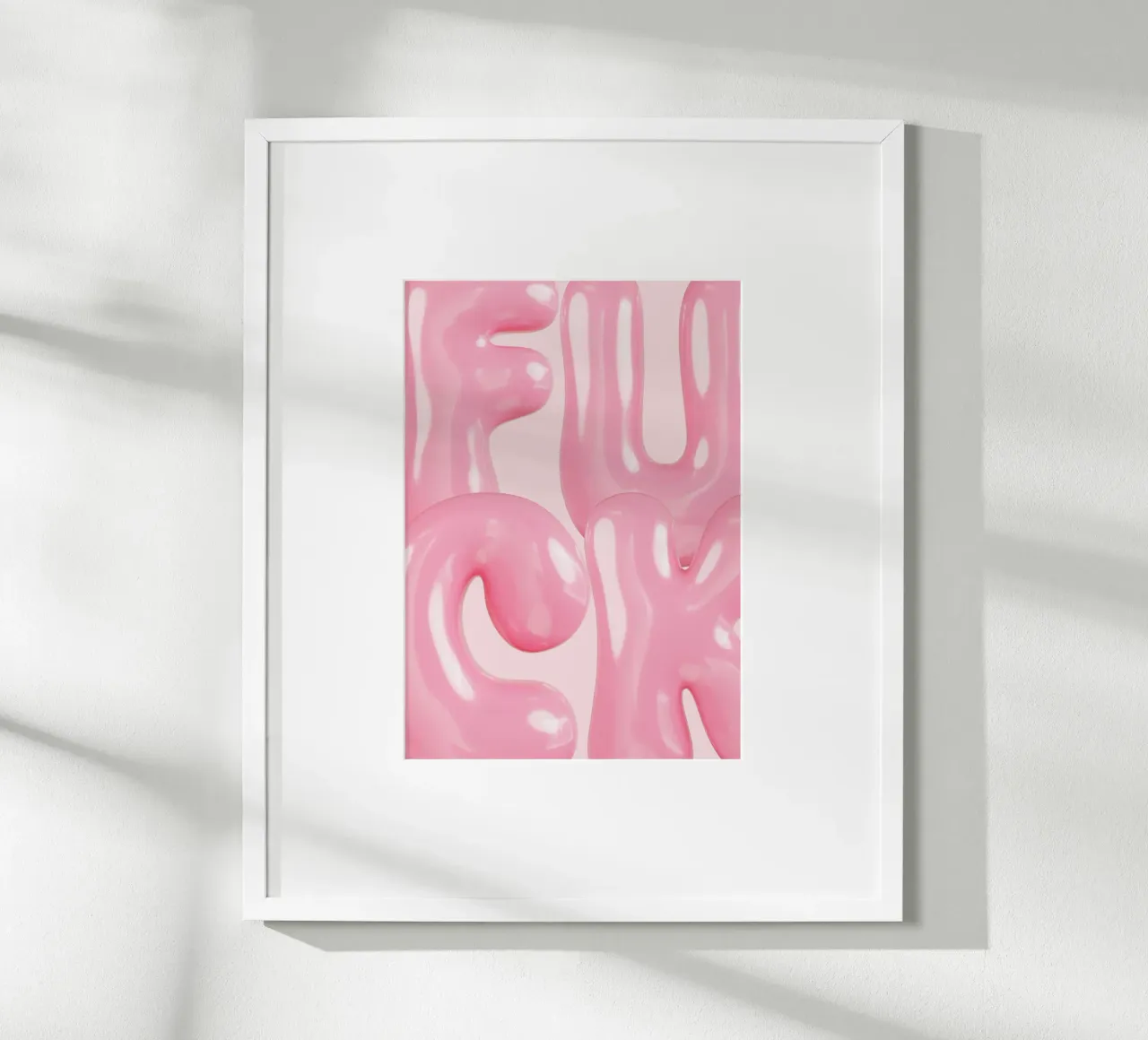 Pink Bubblegum "F***": Gedurfd statement, trendy pop-artprint poster van NorwesClub