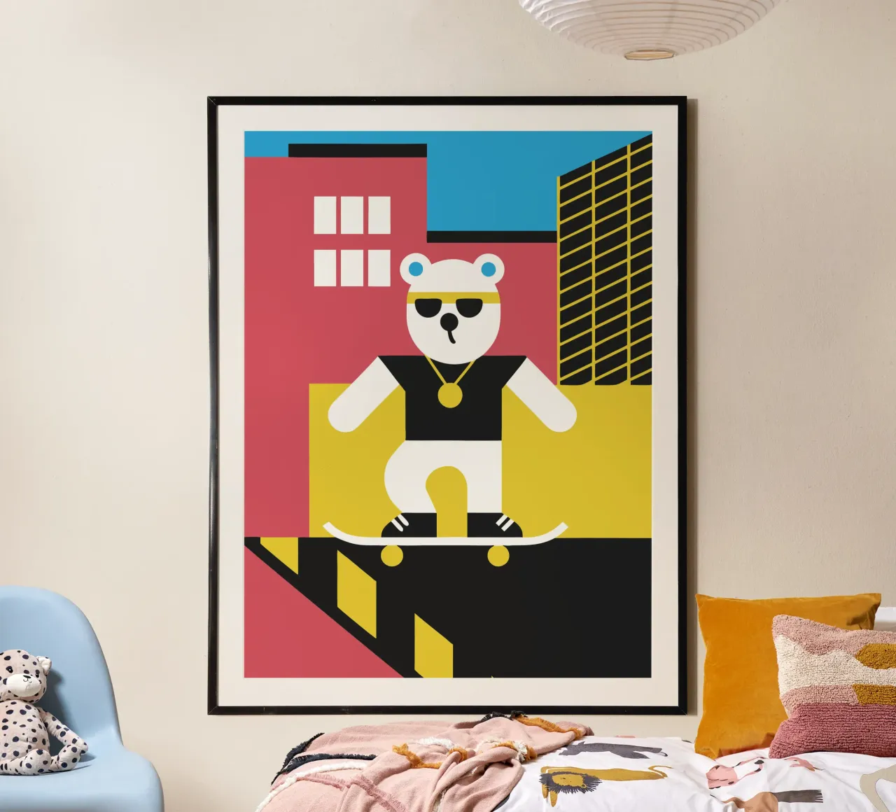 Orso da skateboard poster con telaio in plastica da LOOK DIFFERENT