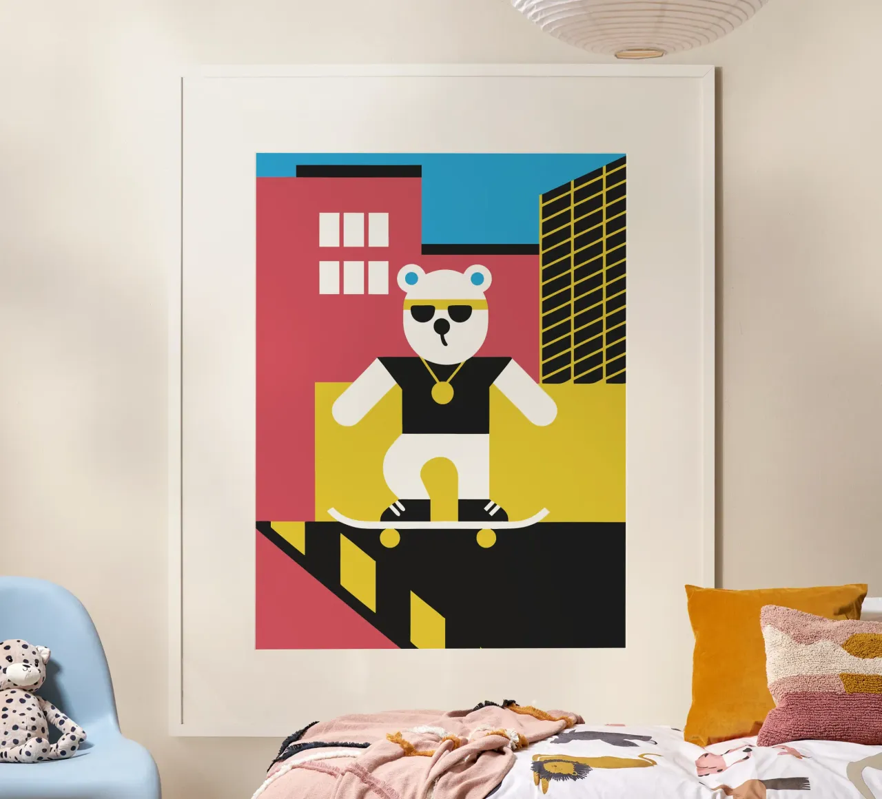Orso da skateboard poster con telaio in plastica da LOOK DIFFERENT