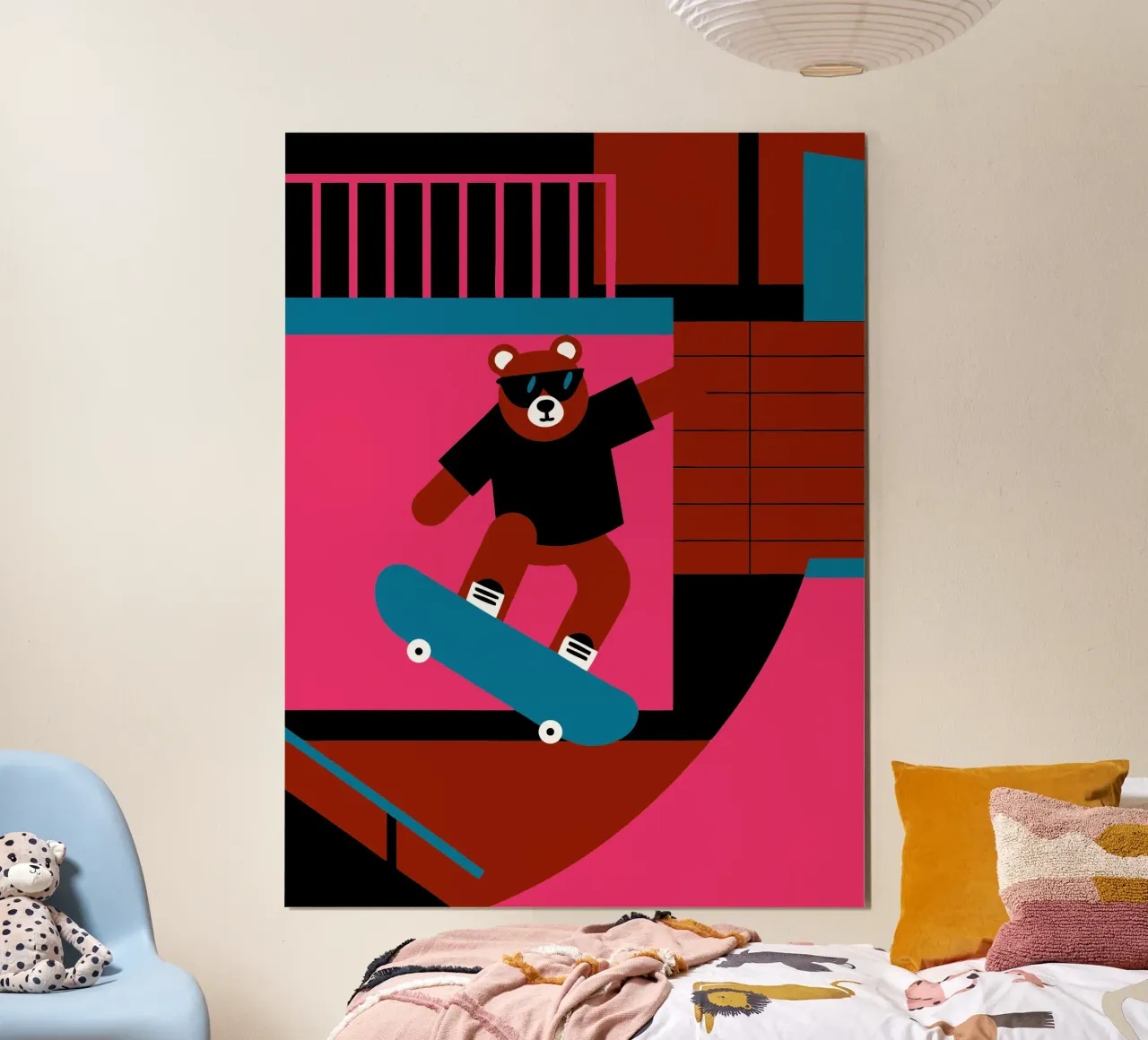 Orso da skateboard poster con telaio in alluminio da LOOK DIFFERENT