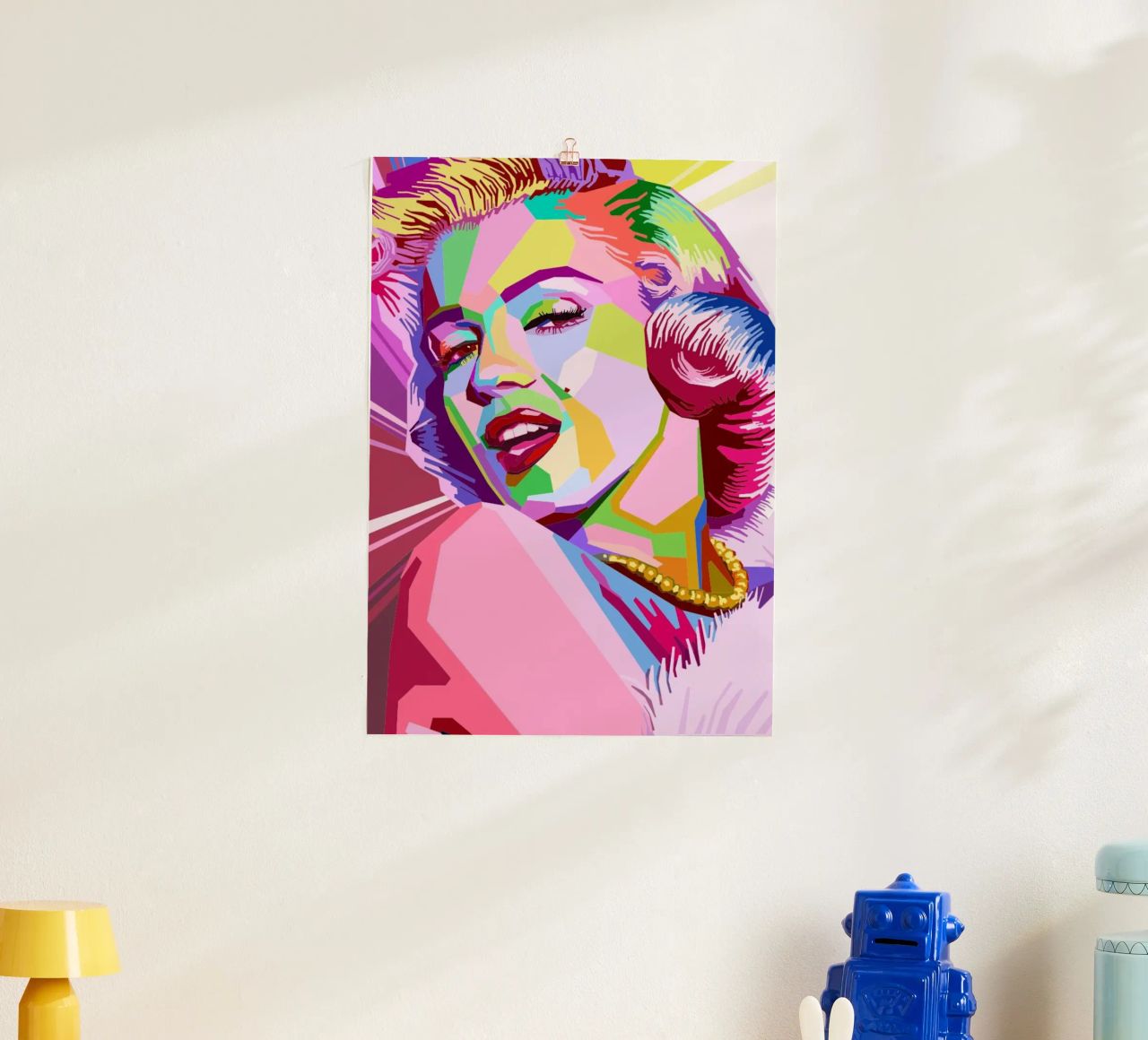 Marilyn Pop Art: Lebendige Geometrie, ikonischer Promi-Trend Poster von NorwesClub